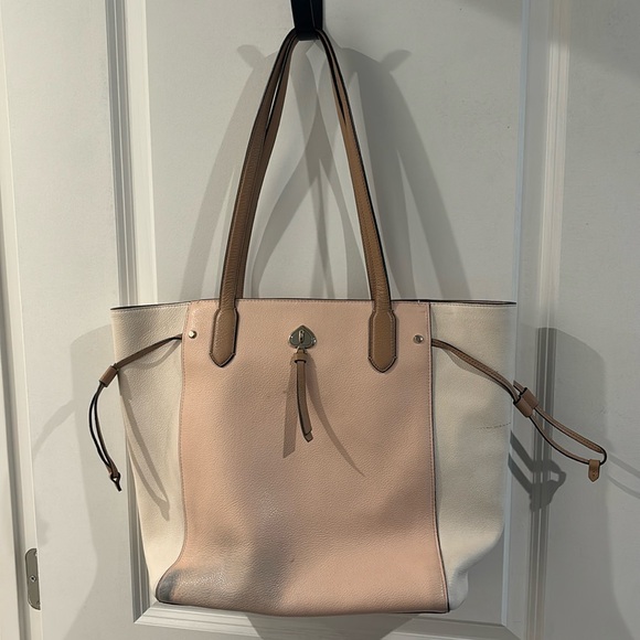 Kate Spade light Pink, Cream and Tan Tote Bag - Picture 1 of 11